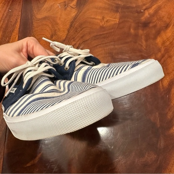 Vans Navy Blue and White Stripe Sneakers size 7 - Picture 4 of 8